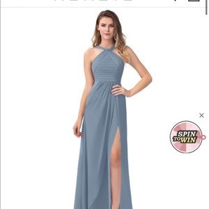 AZAZIE MELLIE DRESS IN DUSTY BLUE SIZE 8